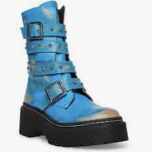 Steve Madden Sarge Blue platform Boot Sz 10